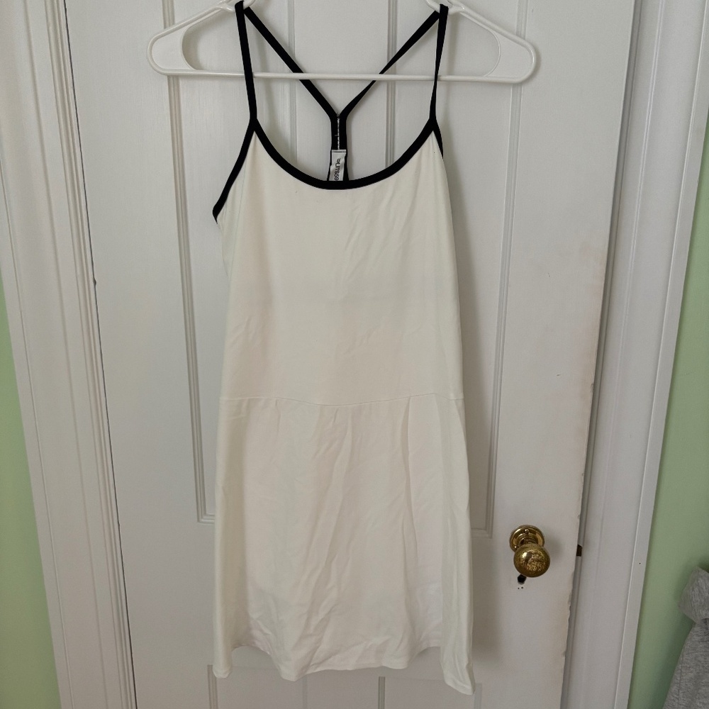 NWT Splits59 women's white and black strap athletic dress with built in shorts